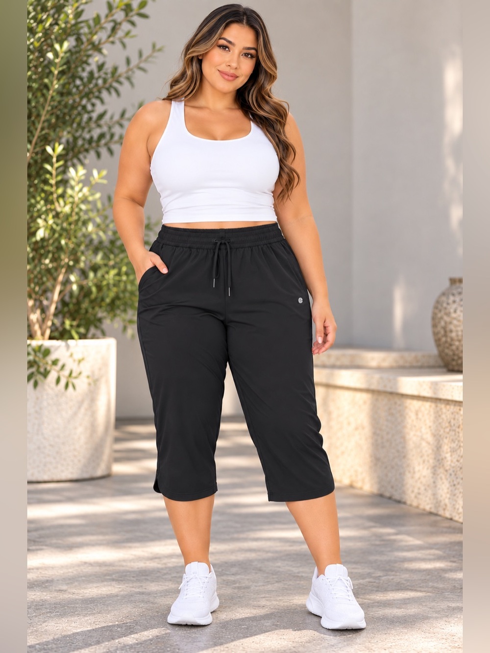Baleaf Women's 2XL Black Athletic Capri Pants
- NWT